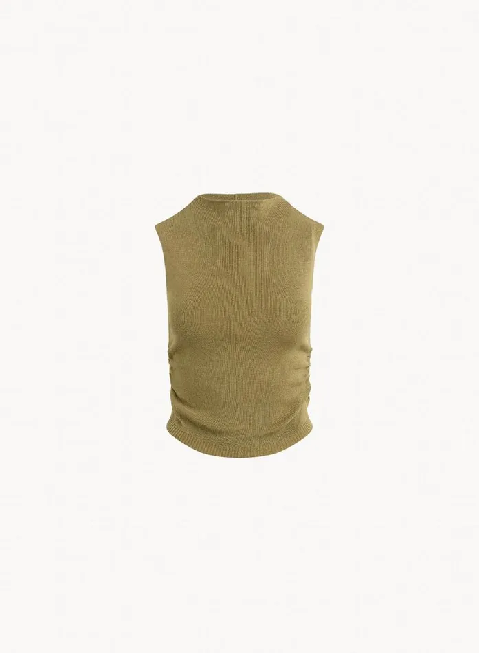 Mock Neck Linen Jersey Top 8211 Dried Herb Women Bella Dahl Sleeveless