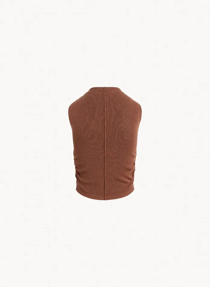 Mock Neck Linen Jersey Top 8211 French Espresso Women Bella Dahl Sleeveless Mock Neck Linen Jersey Top 8211 French Espresso Women Bella Dahl Sleeveless