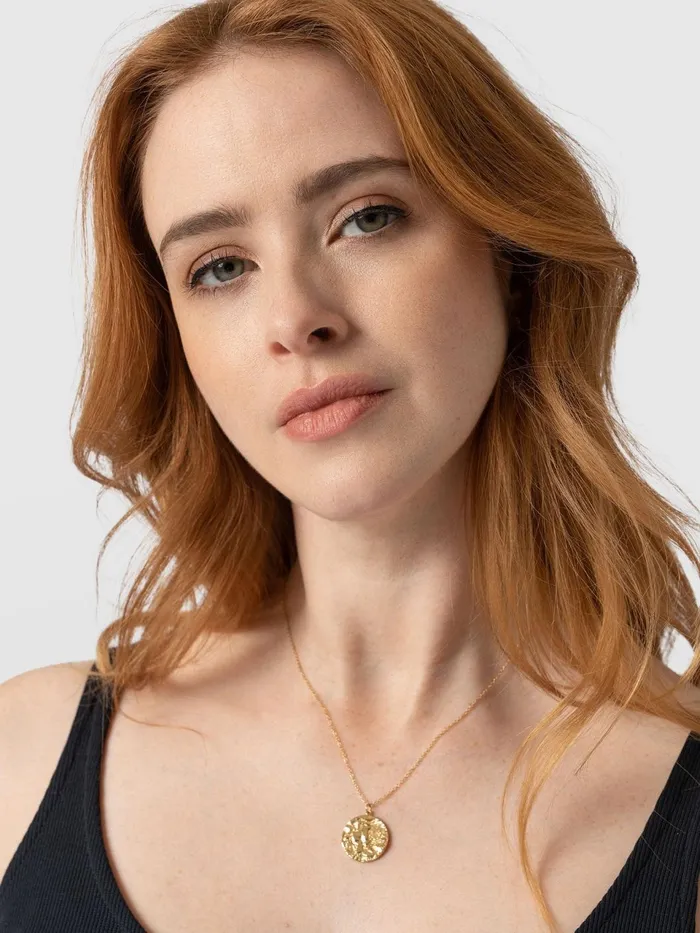 Molten Disc Charm Necklace 8211 Gold Gold Women Saint And Sofia Necklaces