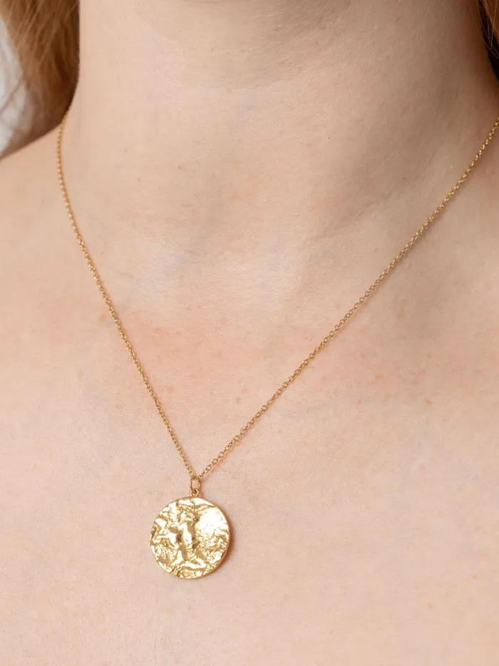 Molten Disc Charm Necklace 8211 Gold Gold Women Saint And Sofia Necklaces