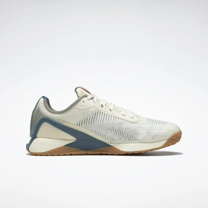 Nano Womens Reebok Nano X1 Vegan Training Shoes Classic White Harmony Green Brave Blue