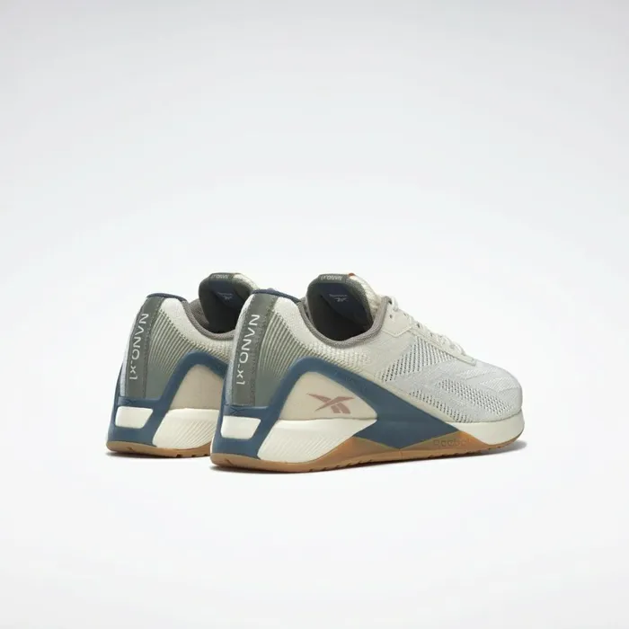 Nano Womens Reebok Nano X1 Vegan Training Shoes Classic White Harmony Green Brave Blue