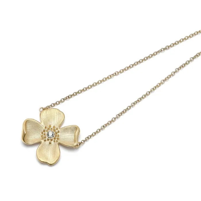Necklaces Women Olivia Burton Dogwood Flower Gold Pendant Necklace
