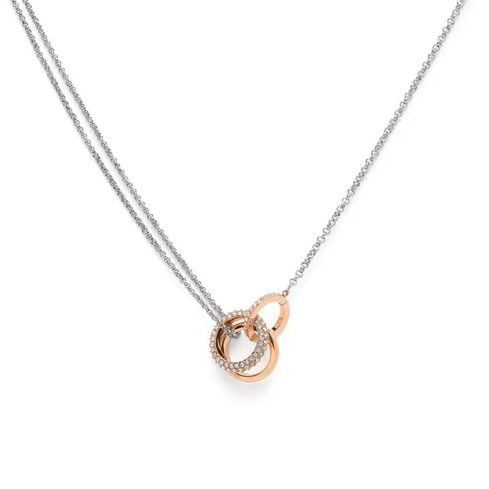 Necklaces Women Olivia Burton Entwine Silver and Rose Gold Necklace