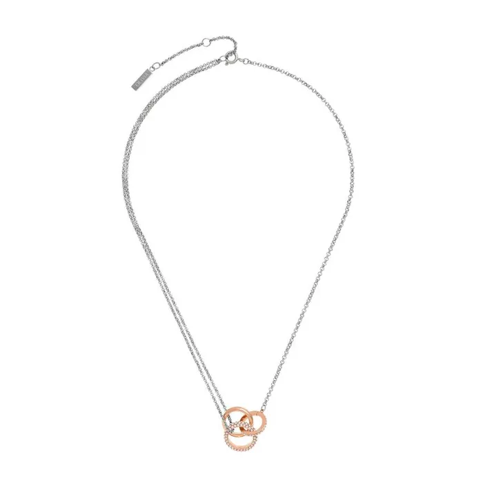 Necklaces Women Olivia Burton Entwine Silver and Rose Gold Necklace