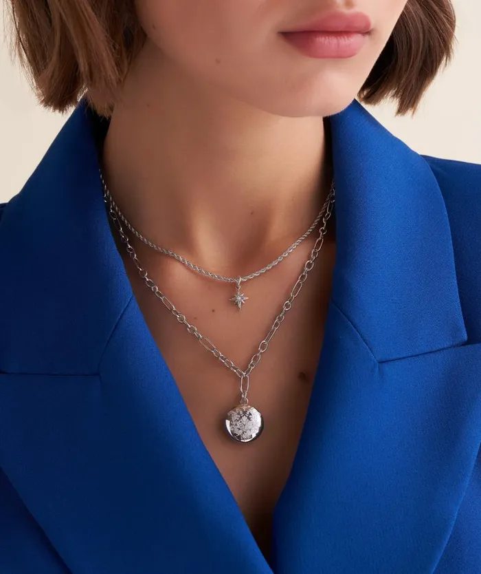 Necklaces Women Olivia Burton Ever Stacked Silver Tone MultiChain Necklace
