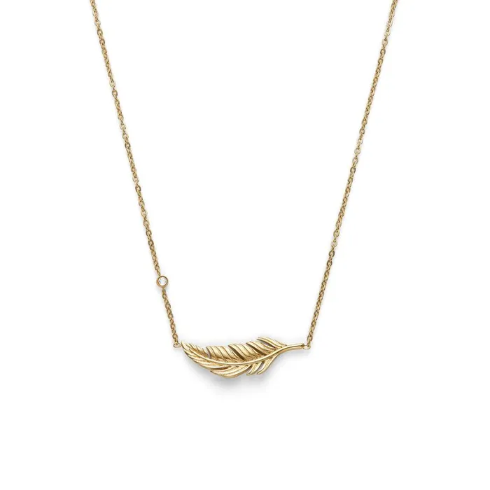 Necklaces Women Olivia Burton Feather Gold Plated Necklace