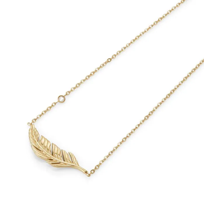 Necklaces Women Olivia Burton Feather Gold Plated Necklace