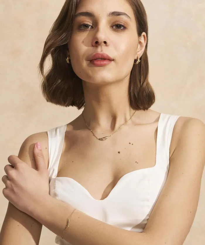 Necklaces Women Olivia Burton Feather Gold Plated Necklace