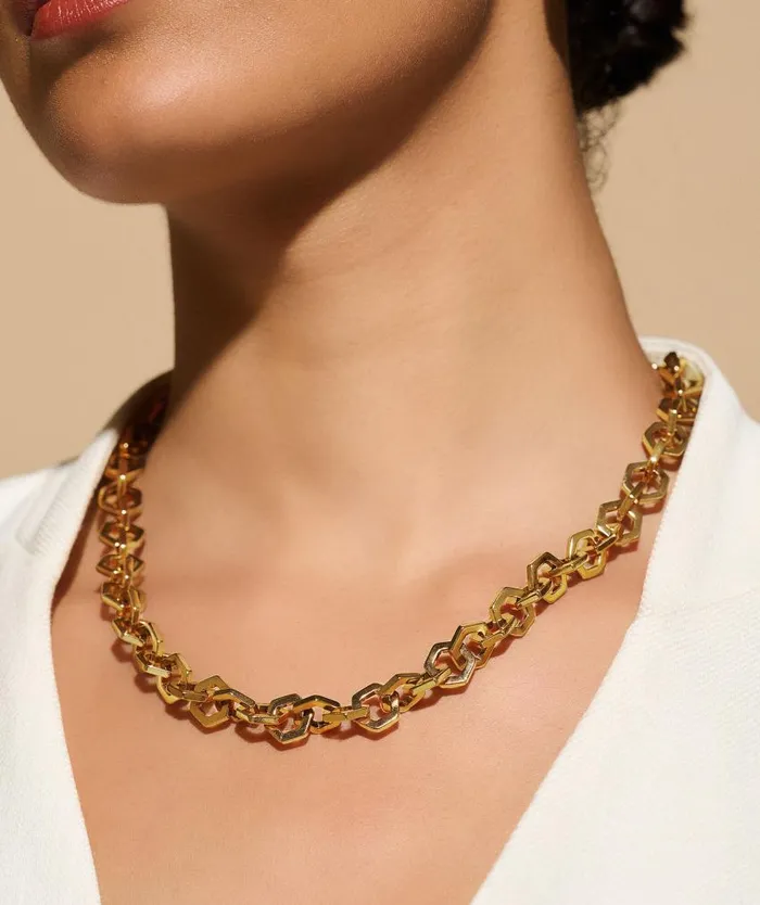 Necklaces Women Olivia Burton Honeycomb Gold Link Necklace