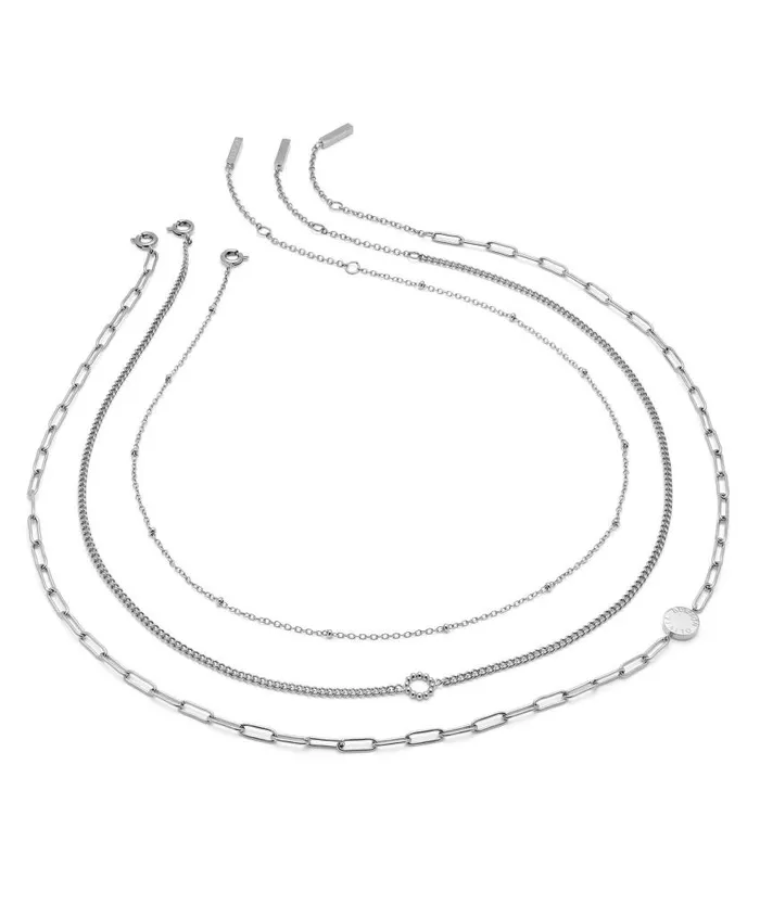 Necklaces Women Olivia Burton Illusion Silver Stacking Necklace Set