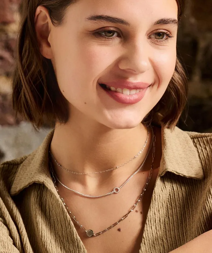 Necklaces Women Olivia Burton Illusion Silver Stacking Necklace Set
