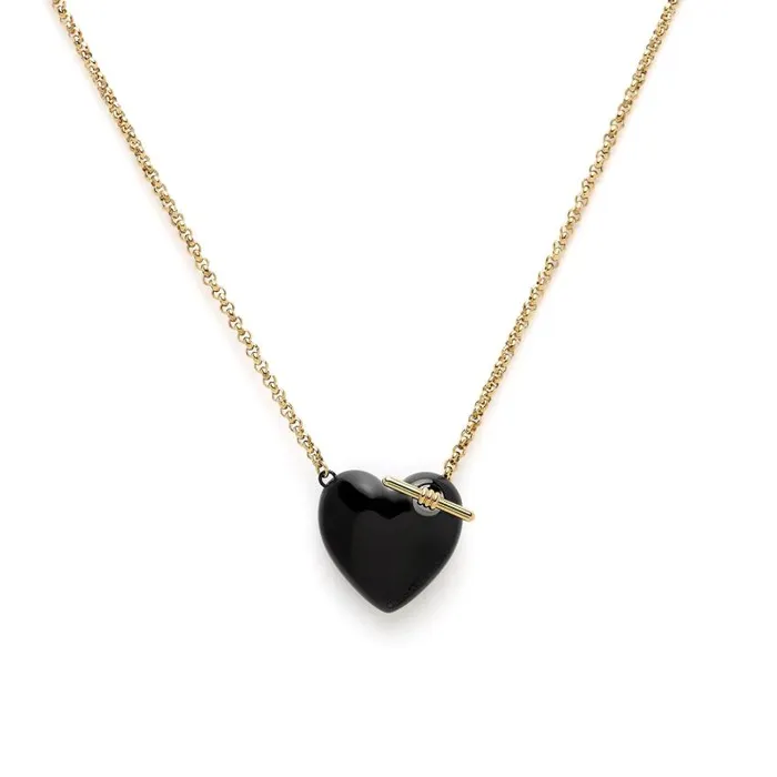 Necklaces Women Olivia Burton Knot Heart Gold and Black Necklace