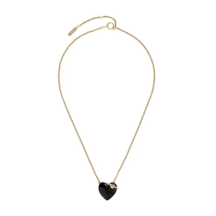 Necklaces Women Olivia Burton Knot Heart Gold and Black Necklace