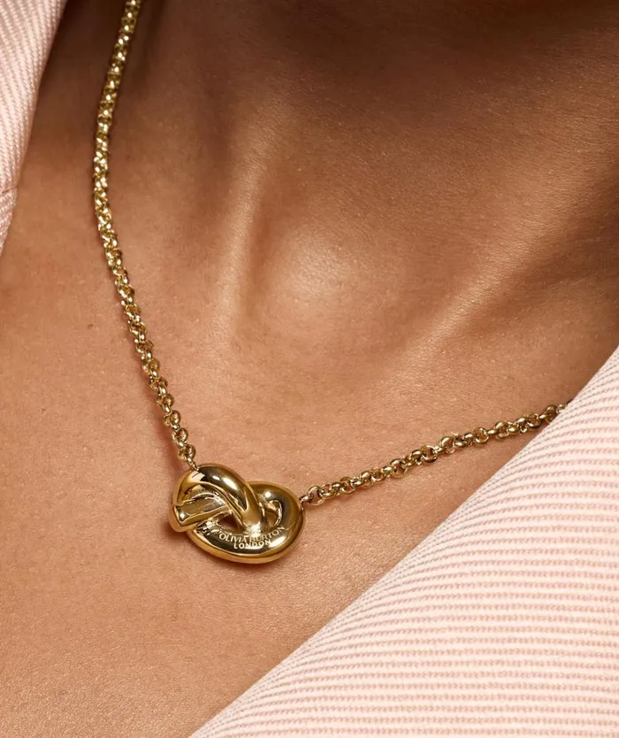 Necklaces Women Olivia Burton Lovers Knot Gold Plated Necklace