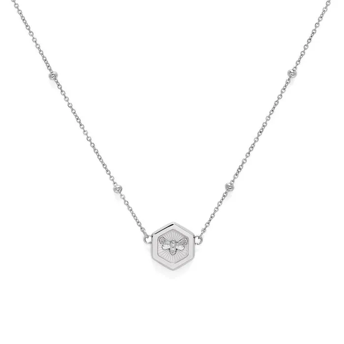 Necklaces Women Olivia Burton Minima Bee Silver Pendant Necklace