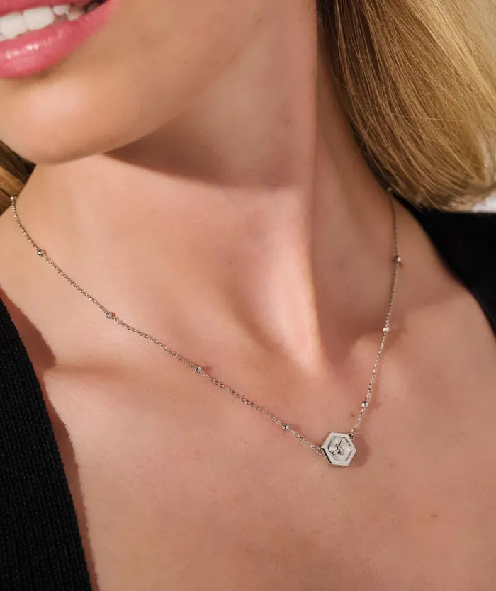 Necklaces Women Olivia Burton Minima Bee Silver Pendant Necklace