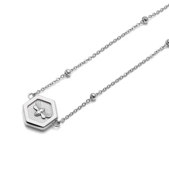 Necklaces Women Olivia Burton Minima Bee Silver Pendant Necklace