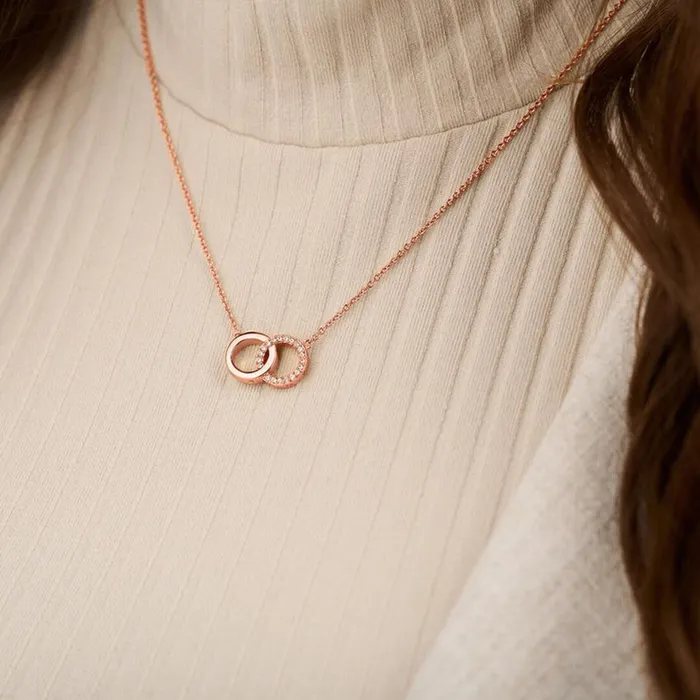 Necklaces Women Olivia Burton Rose Gold Interlink Necklace