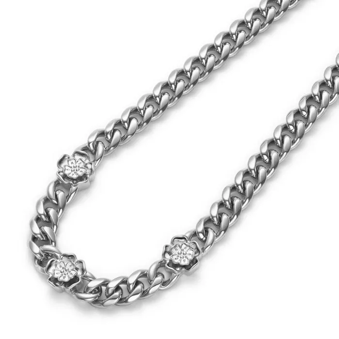 Necklaces Women Olivia Burton Tudor Rose Silver Tone Link Chain Necklace