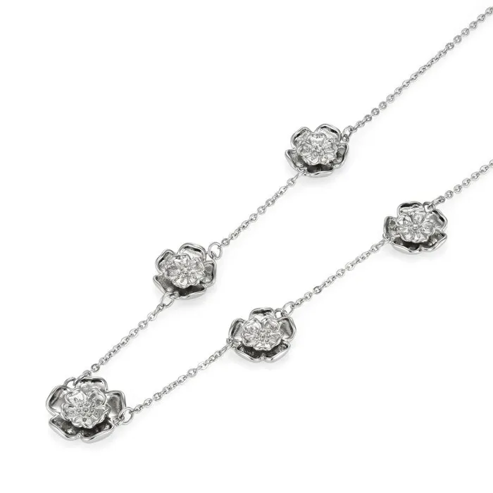 Necklaces Women Olivia Burton Tudor Rose Silver Tone Multi Station Necklace