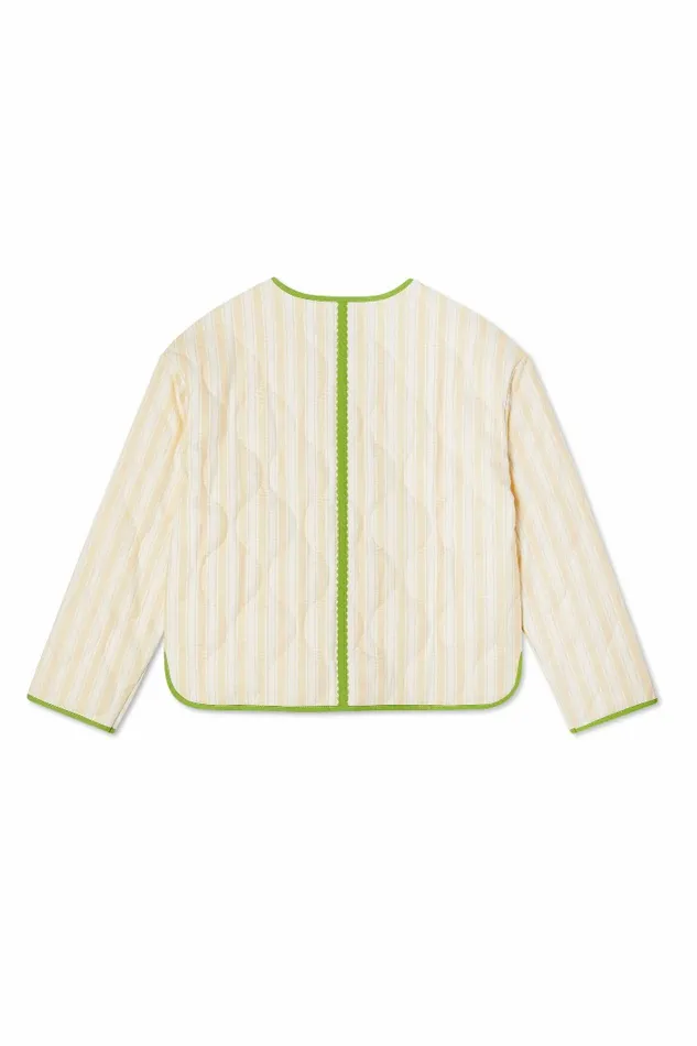 Never Fully Dressed Jackets and Coats Butter Yellow Stripe Quilted Jacket 8211 Women