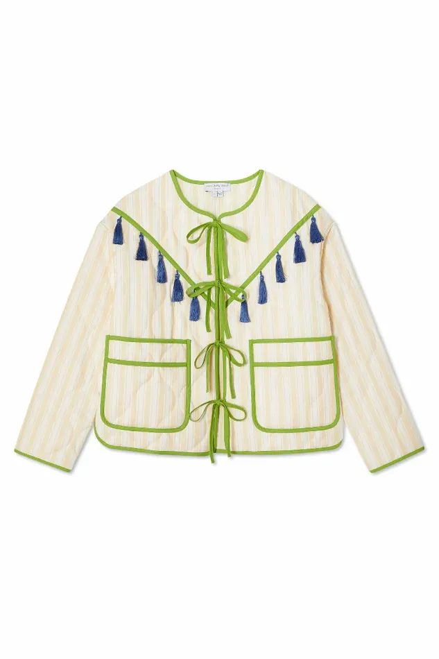 Never Fully Dressed Jackets and Coats Butter Yellow Stripe Quilted Jacket 8211 Women