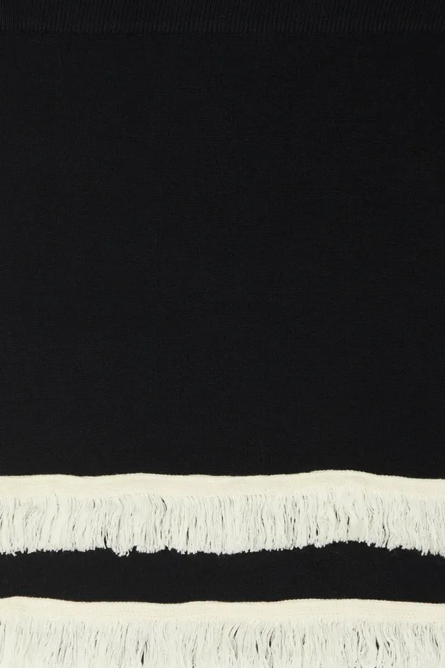 Never Fully Dressed Knitwear Black And Cream Fringe Jake Skirt 8211 Women