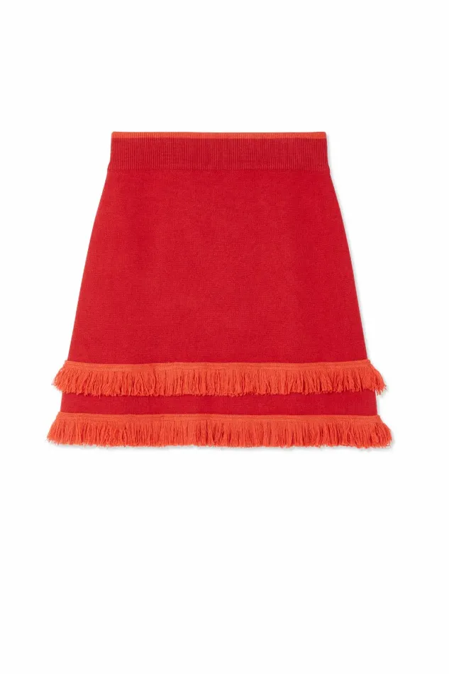 Never Fully Dressed Knitwear Red Fringe Jake Skirt 8211 Women