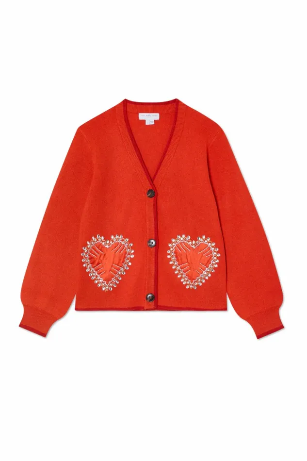Never Fully Dressed Knitwear Red Heart Cardigan 8211 Women