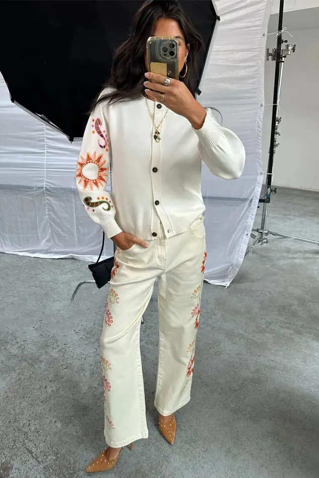 Never Fully Dressed Newness Ecru Enchanted Cut Work Scallop Jeans 8211 Women