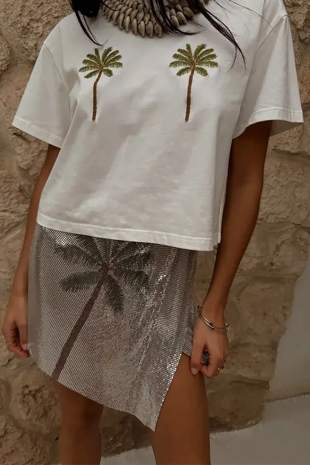 Never Fully Dressed Newness Embroidered Palm Boob T Shirt 8211 Women