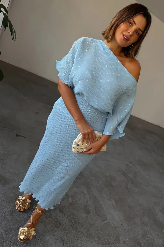 Never Fully Dressed Newness Ice Blue Plisse Tilly Dress 8211 Women