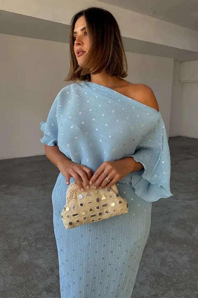Never Fully Dressed Newness Ice Blue Plisse Tilly Dress 8211 Women