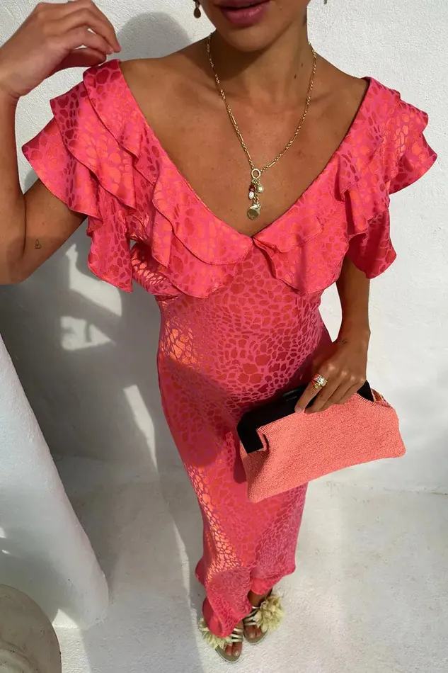 Never Fully Dressed Newness Pink Animal Jacquard Tilda Dress 8211 Women