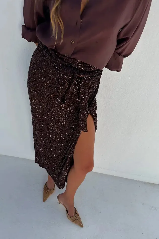 Never Fully Dressed Nfd Classics Chocolate Sequin Jaspre Skirt 8211 Women