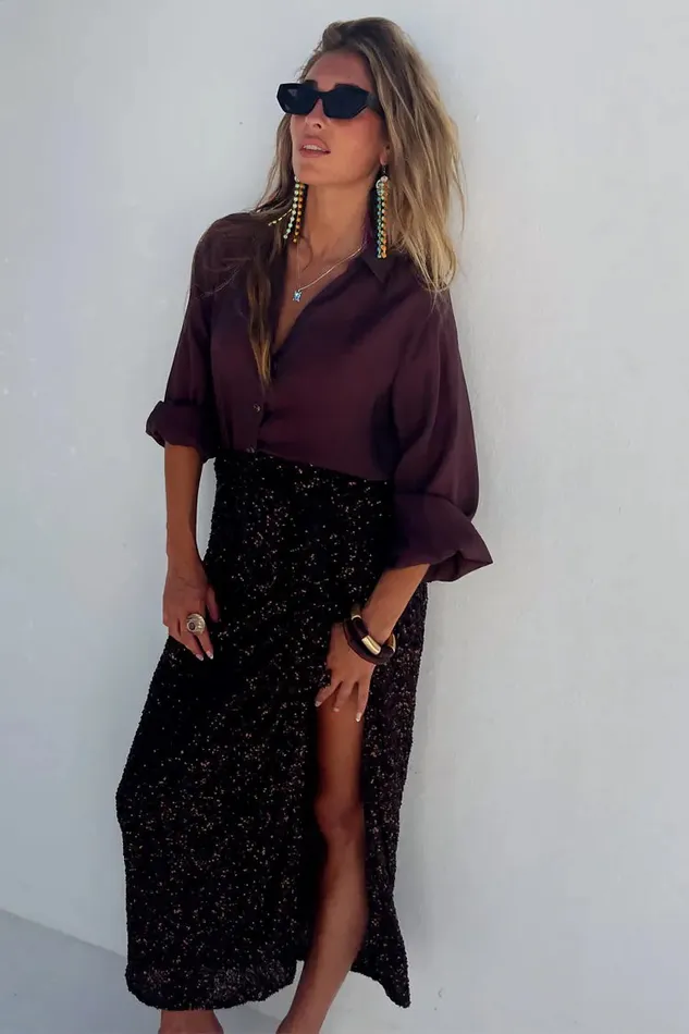 Never Fully Dressed Nfd Classics Chocolate Sequin Jaspre Skirt 8211 Women
