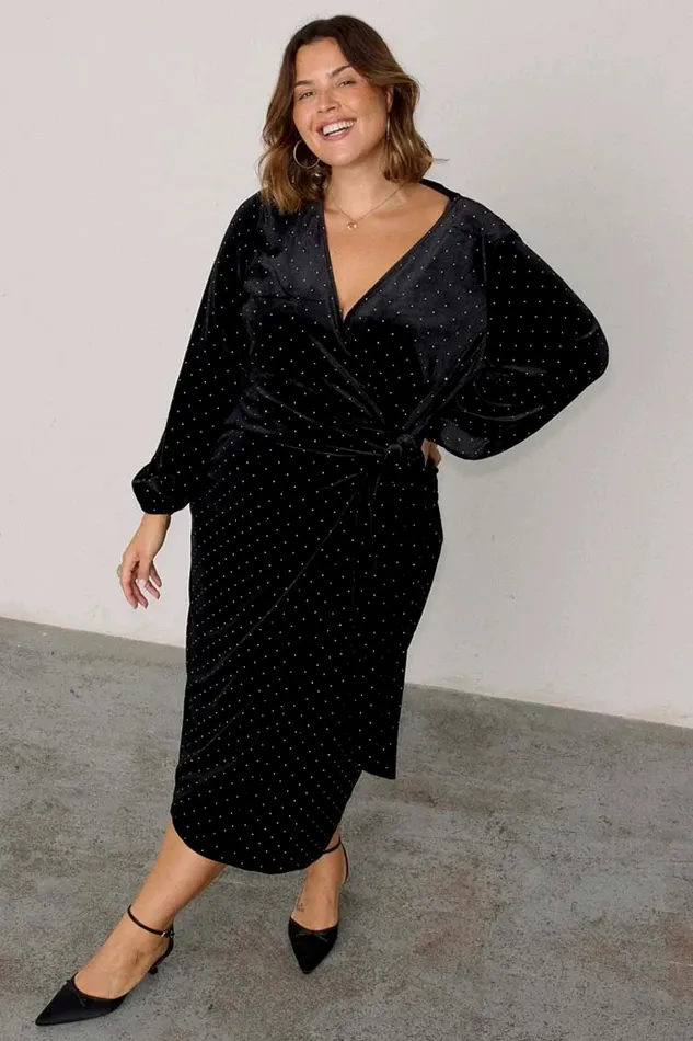 Never Fully Dressed Petite Black Velvet Midi Vienna Dress Petite 8211 Women