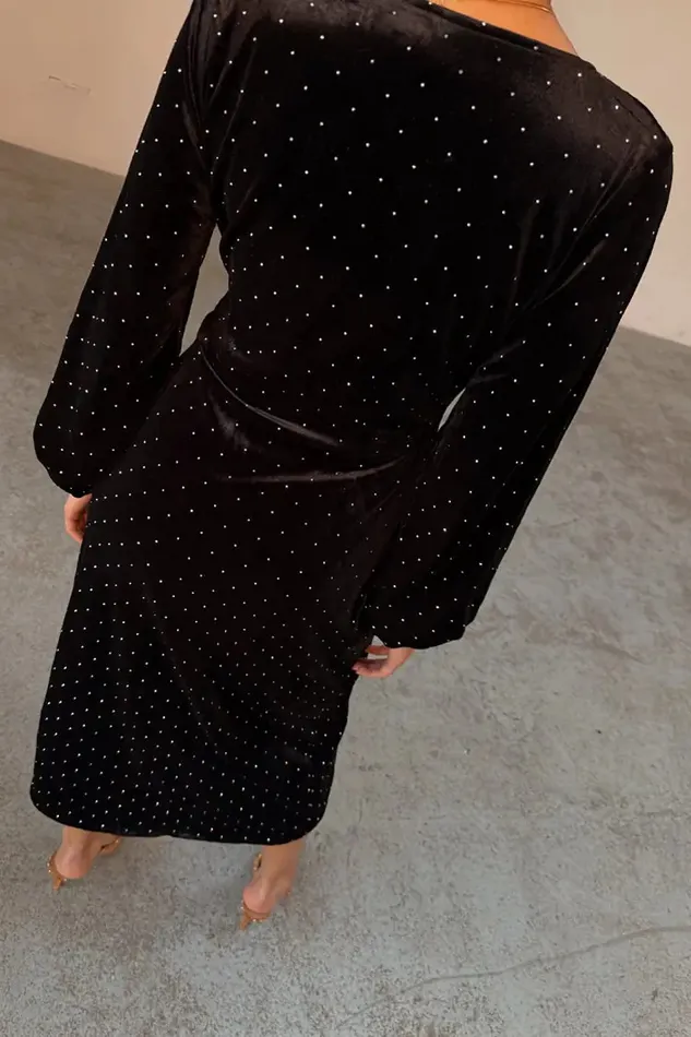 Never Fully Dressed Petite Black Velvet Midi Vienna Dress Petite 8211 Women