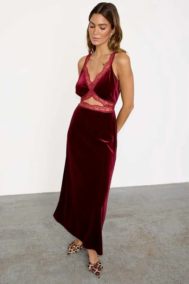 Never Fully Dressed Petite Burgundy Velvet Mimi Dress Petite 8211 Women