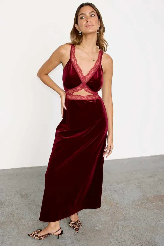 Never Fully Dressed Petite Burgundy Velvet Mimi Dress Petite 8211 Women