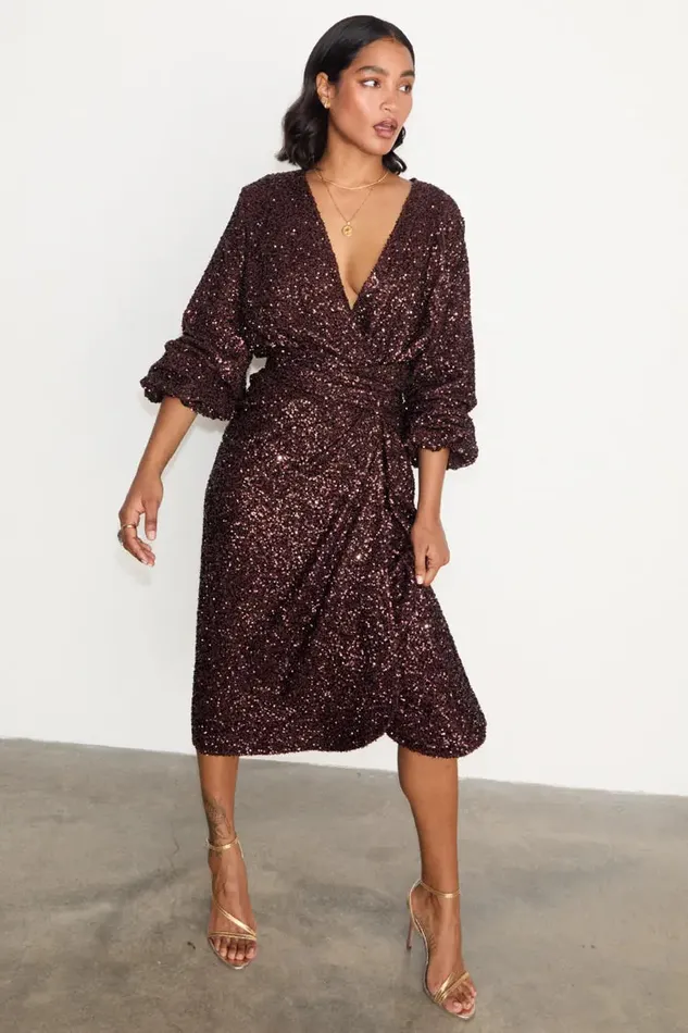 Never Fully Dressed Petite Chocolate Sequin Vienna Dress Petite 8211 Women