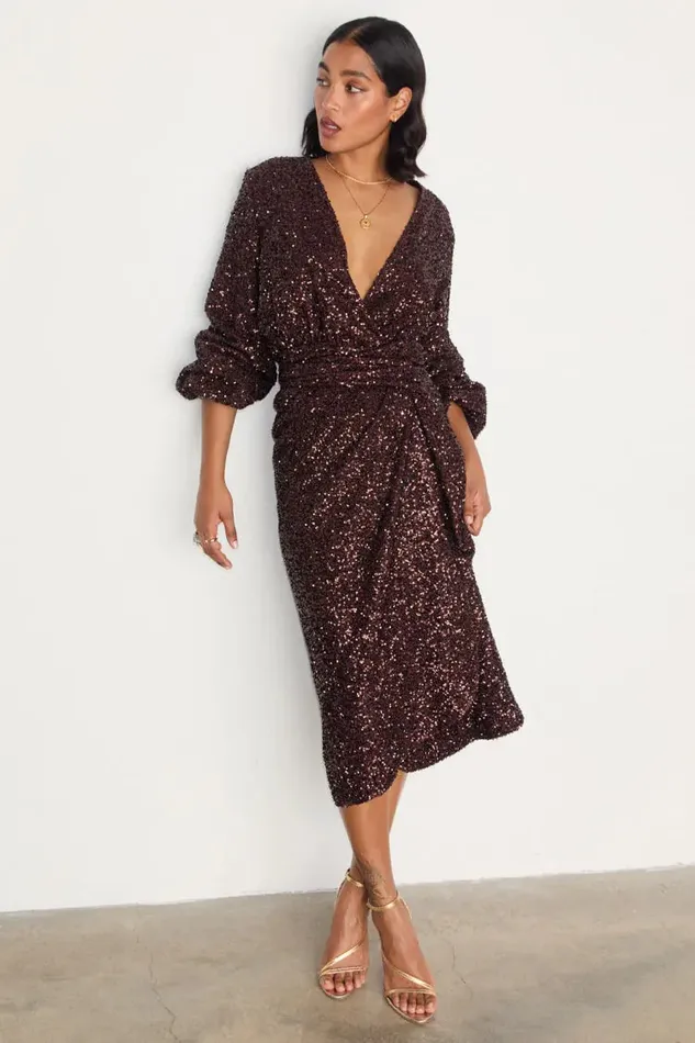 Never Fully Dressed Petite Chocolate Sequin Vienna Dress Petite 8211 Women