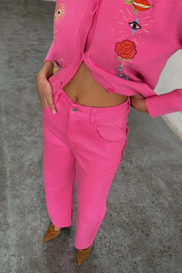 Never Fully Dressed Petite Pink Denim Scallop Detail Jeans Petite 8211 Women