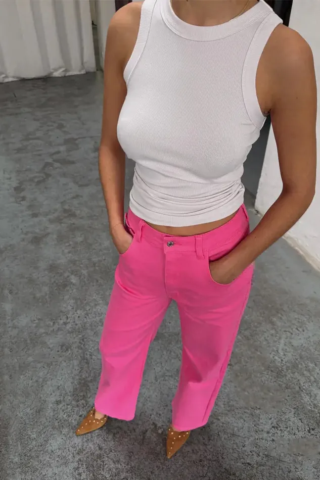 Never Fully Dressed Petite Pink Denim Scallop Detail Jeans Petite 8211 Women