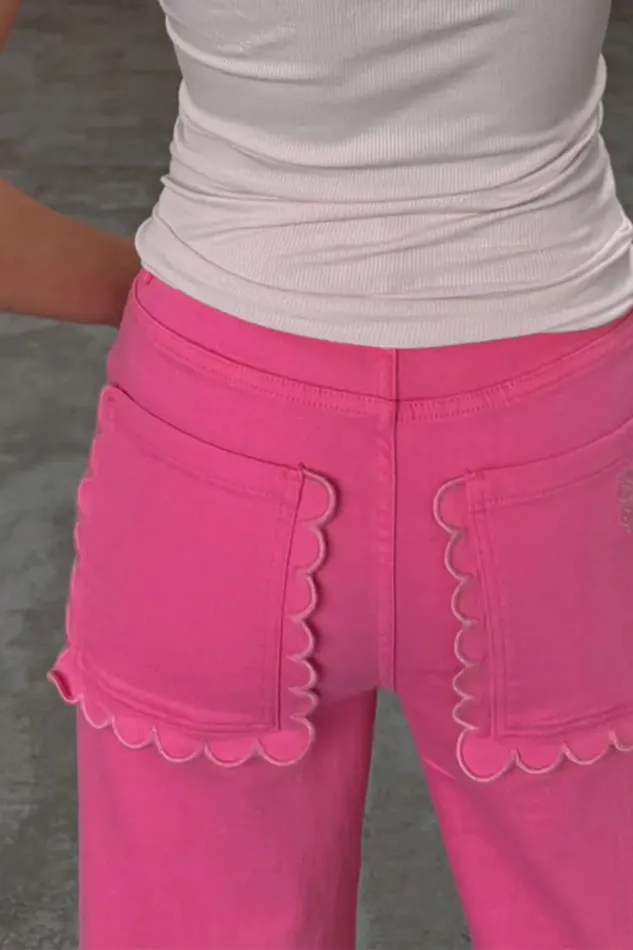 Never Fully Dressed Petite Pink Denim Scallop Detail Jeans Petite 8211 Women