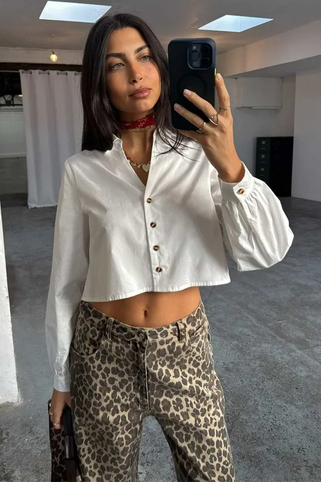 Never Fully Dressed Shirts White Cropped Cotton Miley Shirt 8211 Women