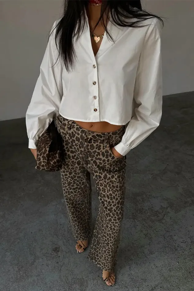 Never Fully Dressed Shirts White Cropped Cotton Miley Shirt 8211 Women