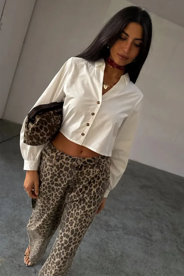 Never Fully Dressed Shirts White Cropped Cotton Miley Shirt 8211 Women