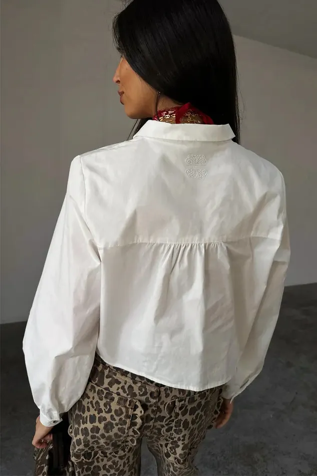 Never Fully Dressed Shirts White Cropped Cotton Miley Shirt 8211 Women